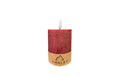 CHALET LED Kerze weinrot, D: 7.5, H: 10