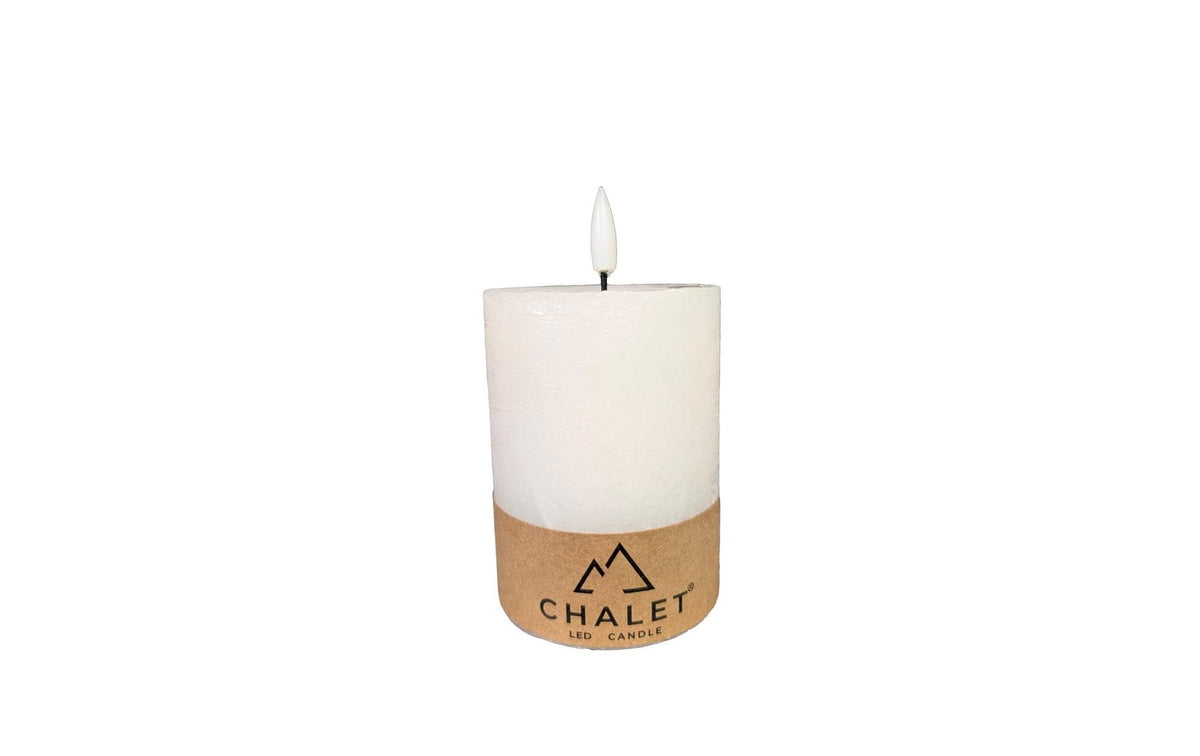 CHALET LED Kerze weiss, D: 7.5, H: 10