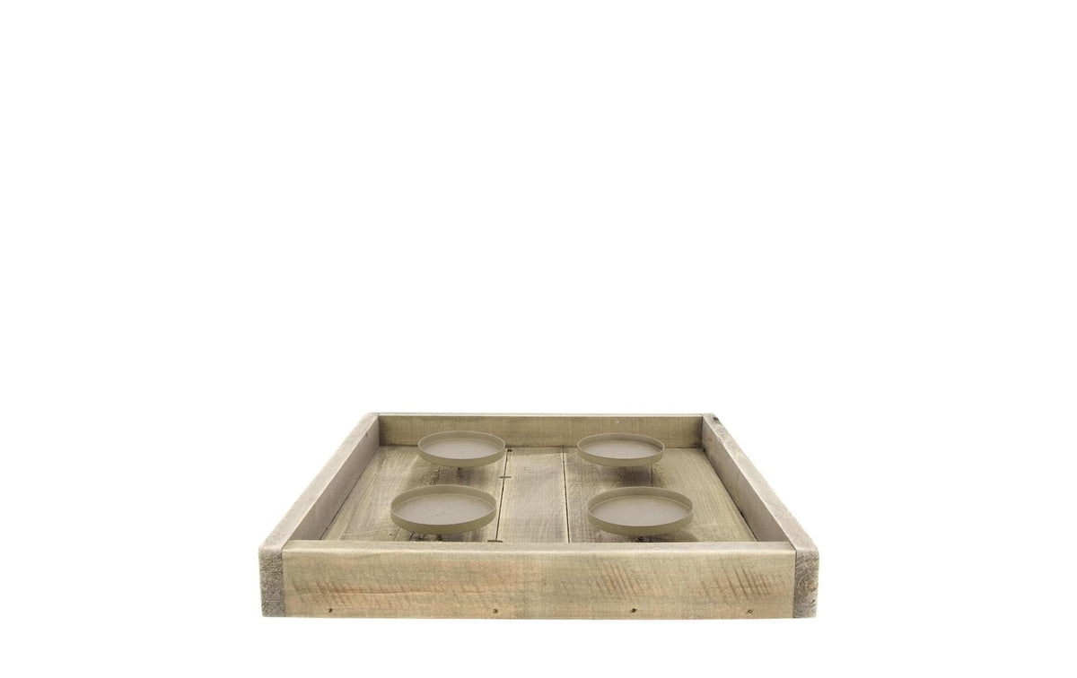 CHALET 4er Kerzenhalter Feylä L 38x38x5cm natur