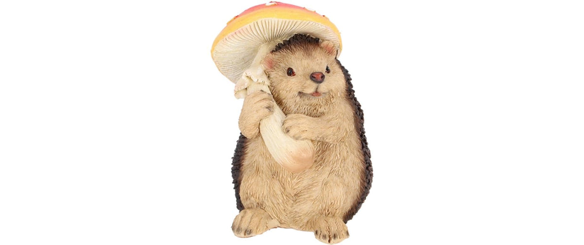 Esschert Fliegenpilz mit Igel Natur, 35 cm