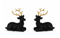 CHALET Poly-Hirsch liegend 2 Modelle 10x5xh10cm schwarz-gold