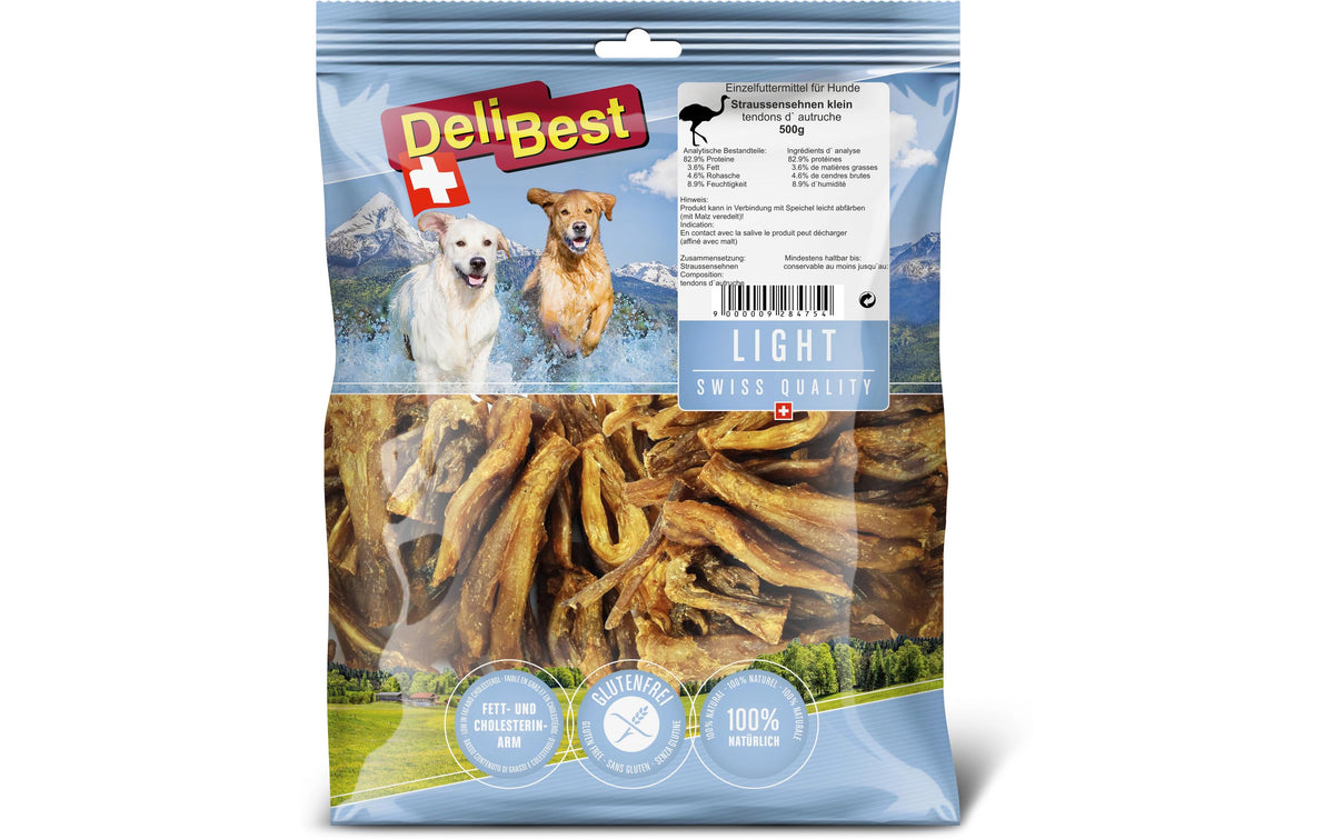 Delibest Light Straussen Sehnen klein 500g