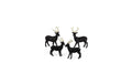 CHALET Poly-Hirsch stehend 2 Modelle 14x6xh16cm schwarz-gold