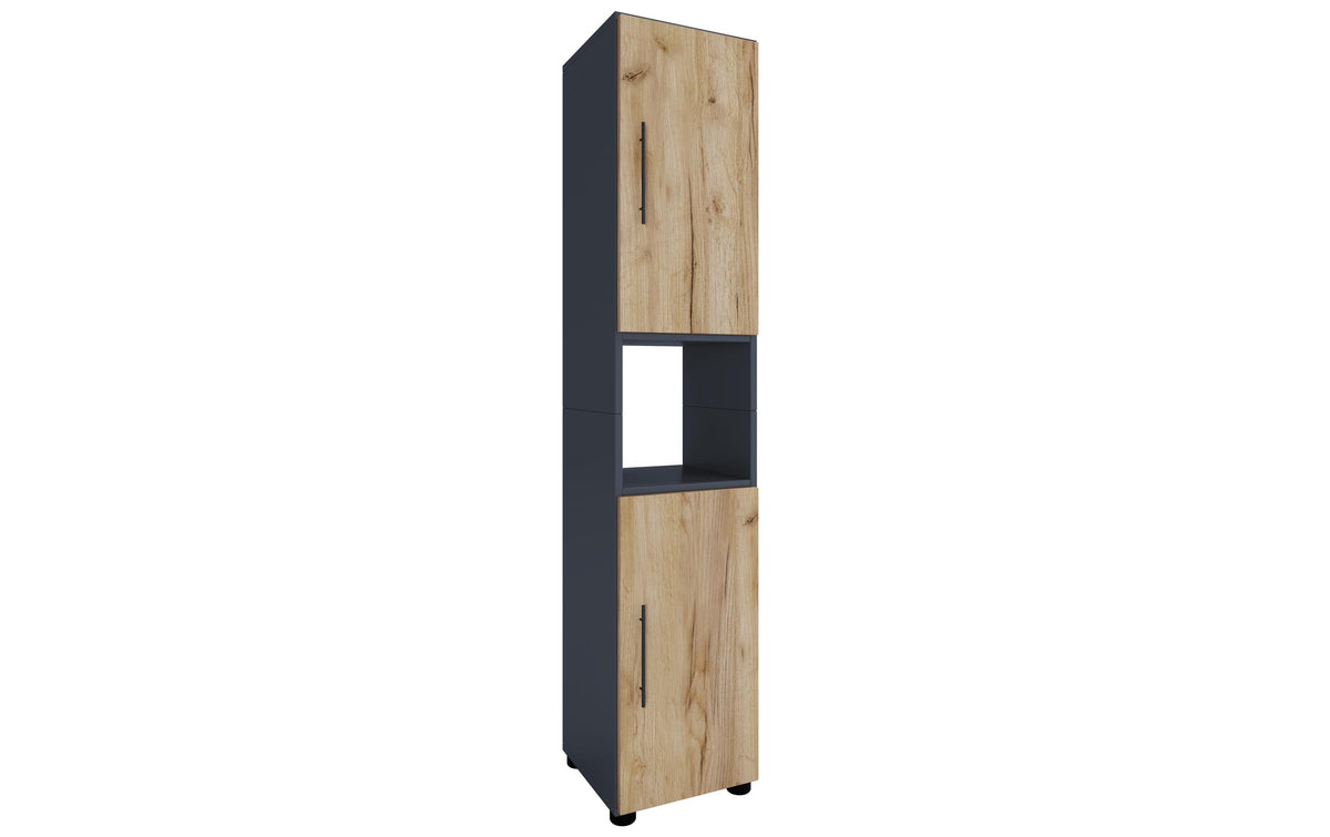 VCM Hochschrank Flandu Anthrazit / Honig-Eiche