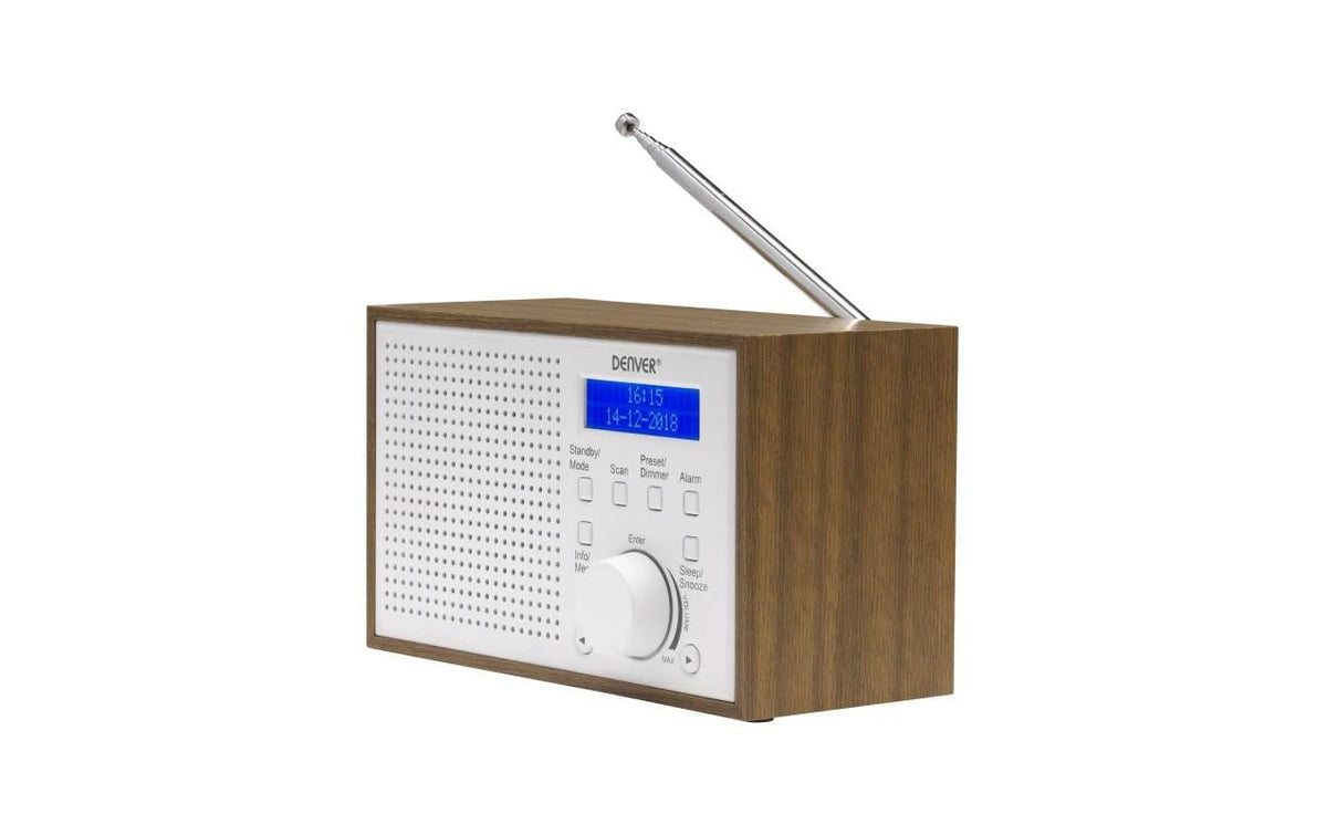Denver DAB-46W DAB+ Bluetooth Retro Design LCD-Display