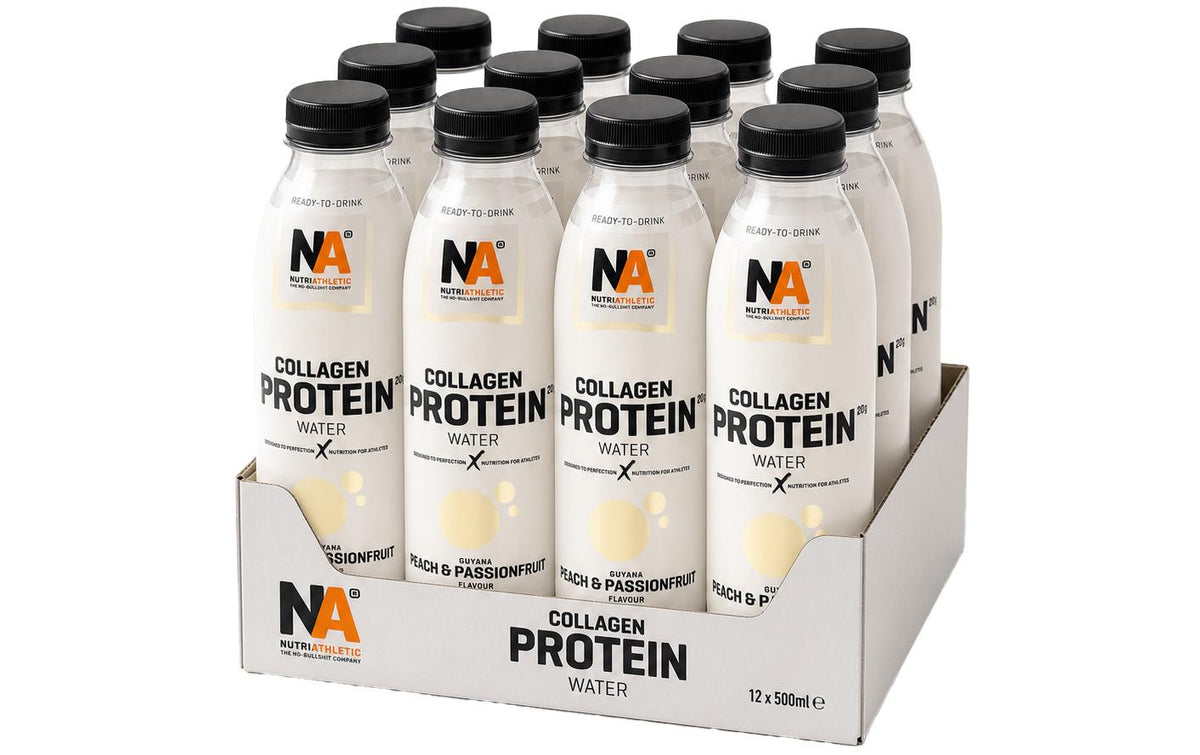 NutriAthletic COLLAGEN PROTEIN WATER 12 Stück, Guyana Peach Passionfruit