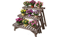 Relaxdays Blumentreppe 3-teiliges Set Dunkelbraun