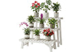 Relaxdays Blumentreppe 3-teiliges Set Weiss