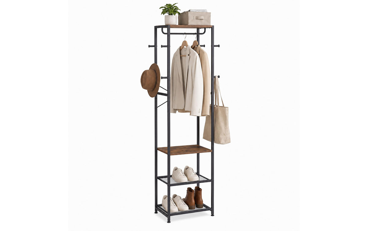 Relaxdays Garderobenständer Braun/Schwarz