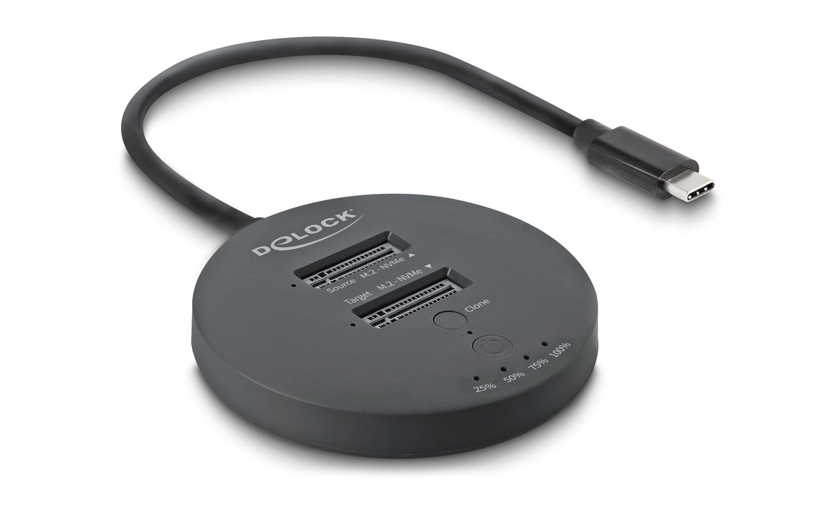 Delock M.2 Dockingstation USB 20 Gbps, 2x NVMe PCIe SSD, Klonfunktion