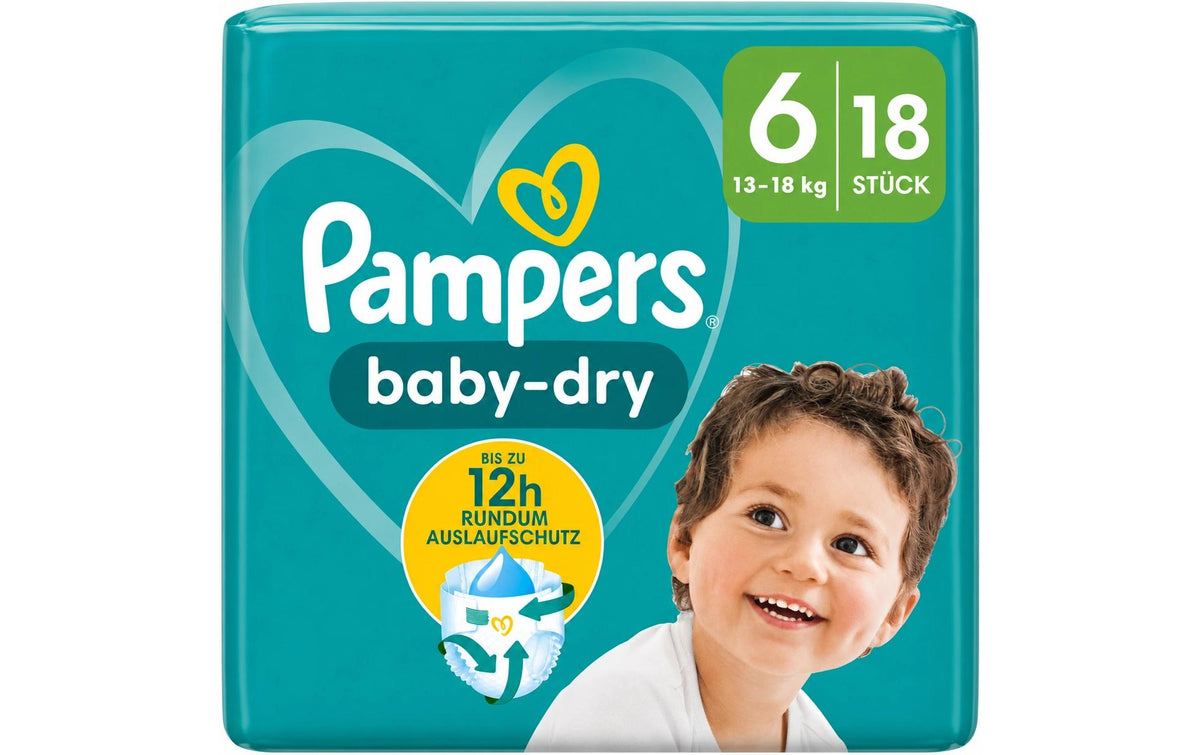 Pampers Baby Dry Windeln Gr.6 18 Stück für 13–18kg