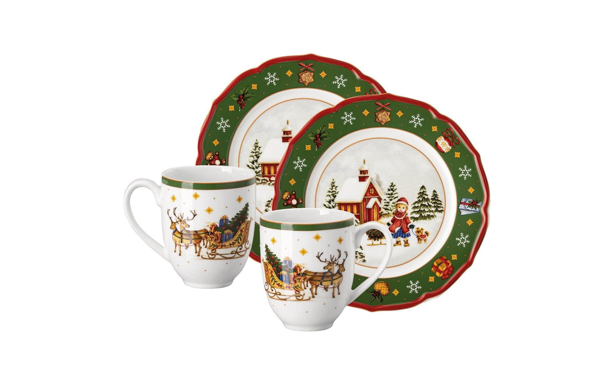 Hutschenreuther Happy Wintertime Geschirr Set 4-teilig grün