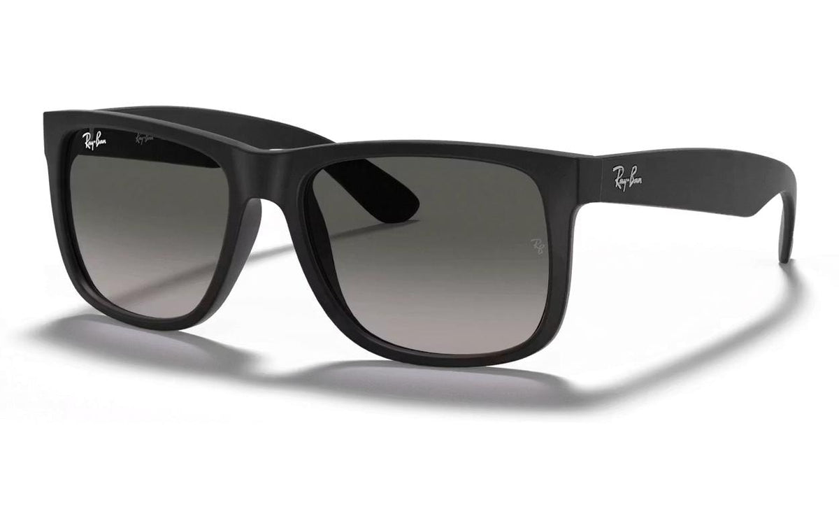 Ray-Ban JUSTIN RUBBER BLACK Sonnenbrille, Lens LIGHT GREY GRADIENT