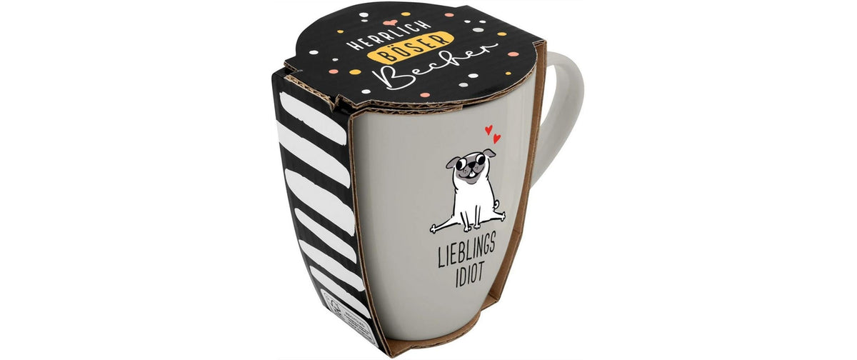 Sheepworld Becher Lieblingsidiot L: 8,3 cm, B: 12 cm, H: 10,7 cm