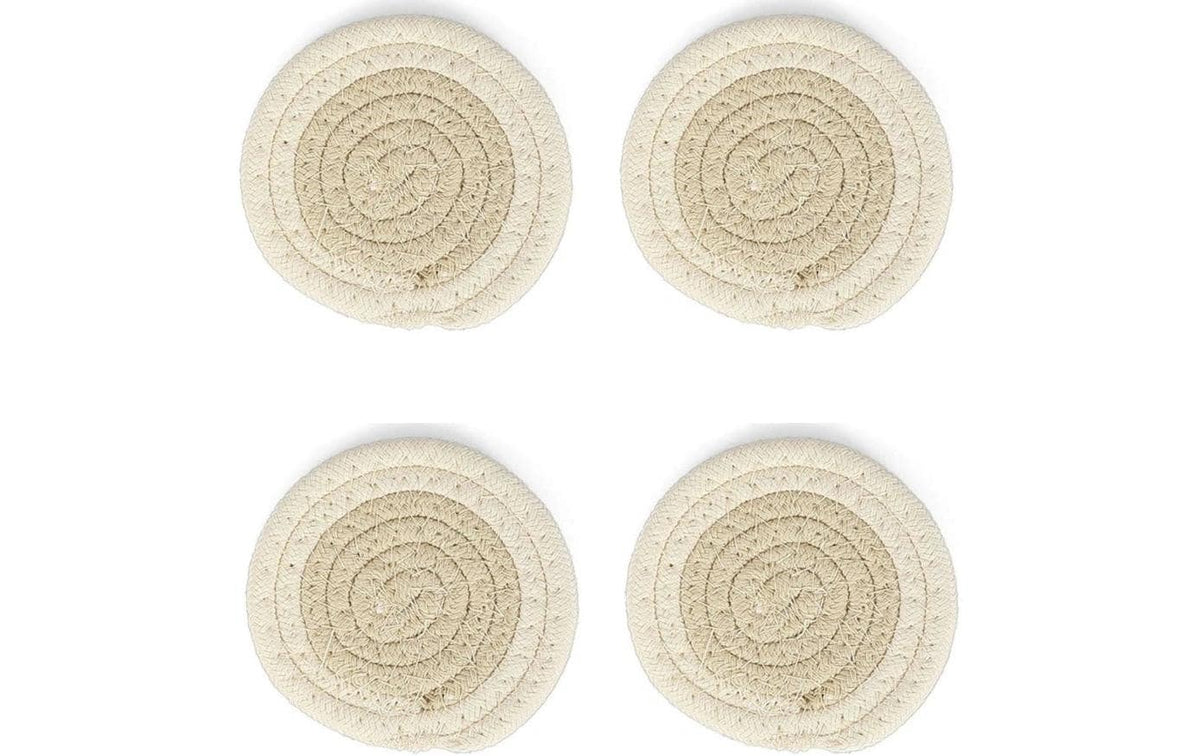 ONA Untersetzer Piff Set mit 4 Stück, 10 cm, Cream White