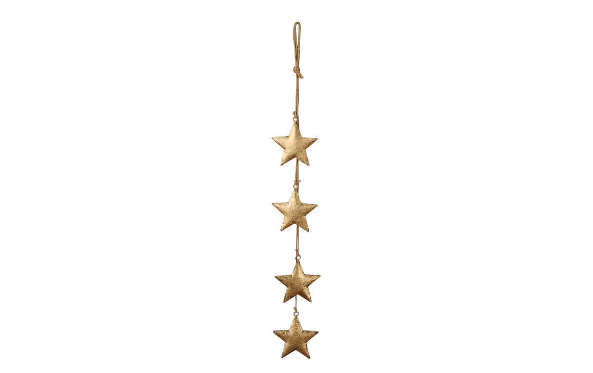 COCON Kette mit 4 Sterne, gold antik Eisen, 9 x 0.8 x H65cm