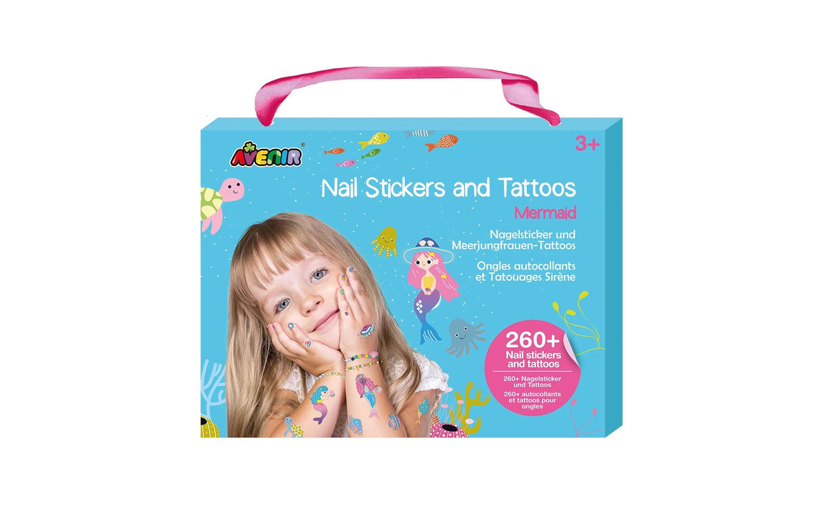AVENIR Nail Stickers & Tattoos Meerjungfrau Set mit über 260 Stück