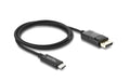 Delock USB Type-C zu DisplayPort Kabel Koaxial, 4K, 60 Hz, 1 m