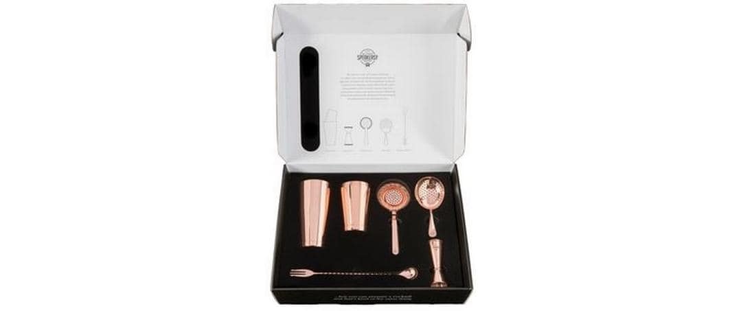 Speakeasy Cocktail Tools Boxed Set Copper Stainless Steel