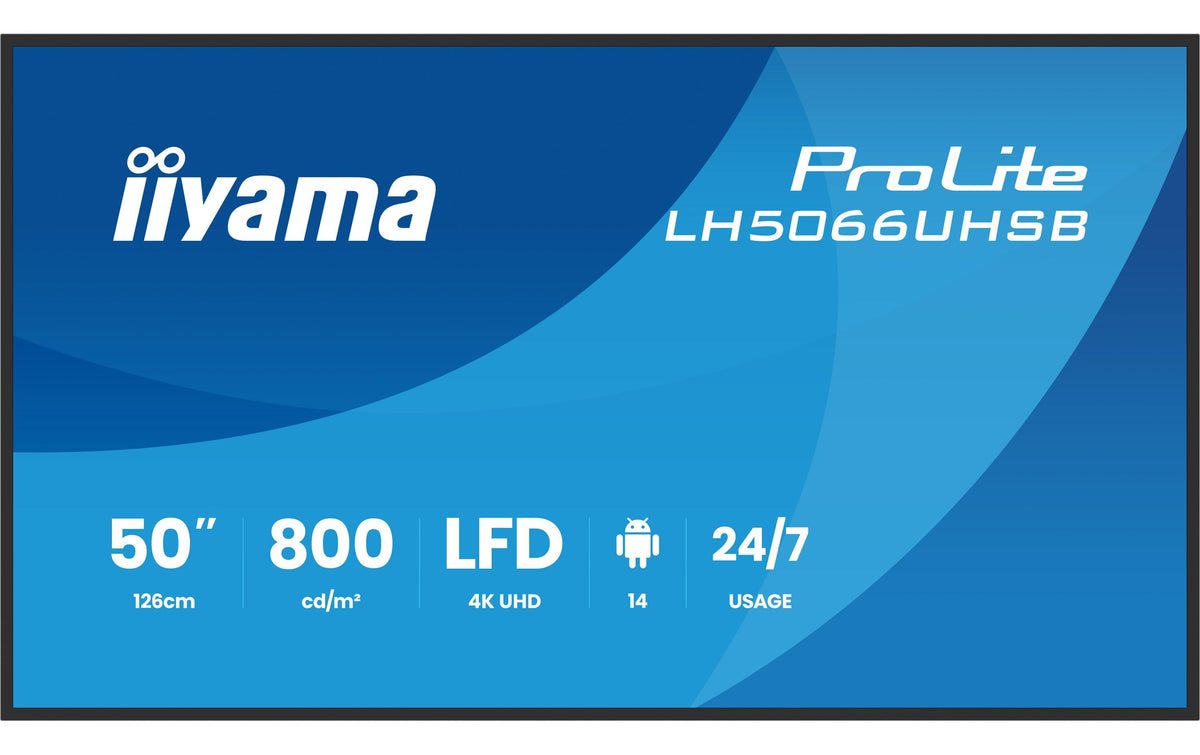Iiyama LH5066UHSB-B1AG 50", IPS, UHD, 800cd, Android 14 OS