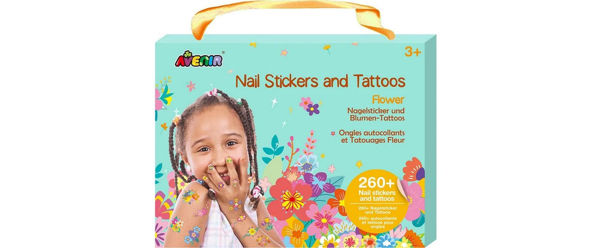 AVENIR Nail Stickers & Tattoos Blumen Set mit über 260 Stück