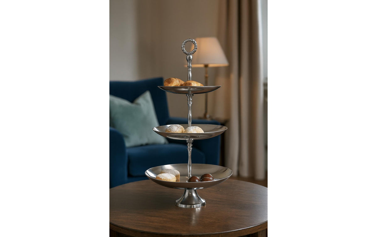 H. F. Etagere 3 Ebenen Aluminium, 30.5x30.5x54 cm