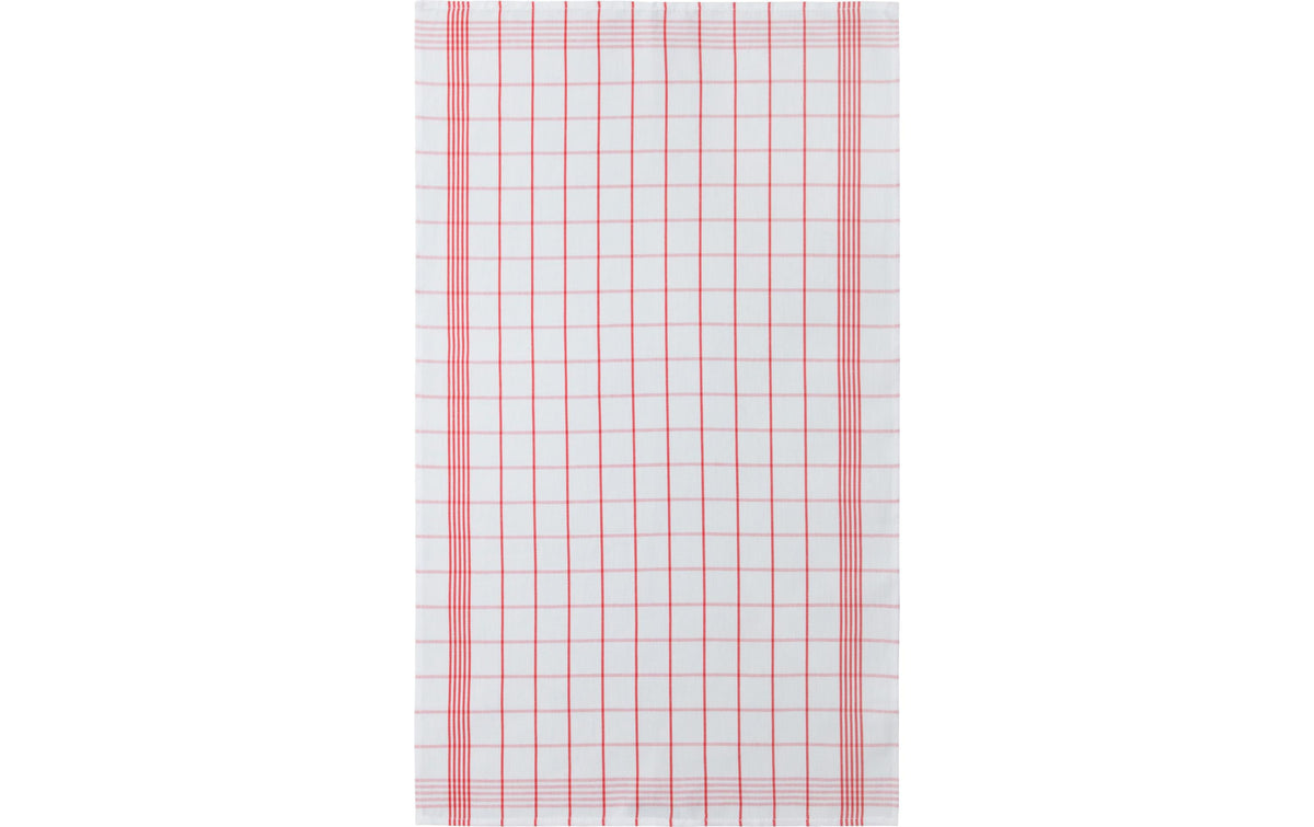 H. F. Geschirrtuch 3er Set,50x85 cm, Rot, Halbleinen