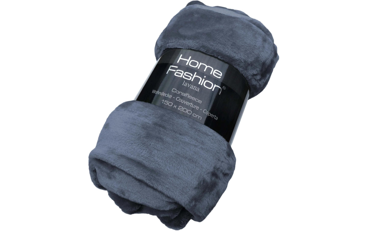H. F. Wohndecke 150x200 cm 100% Polyester, Blau
