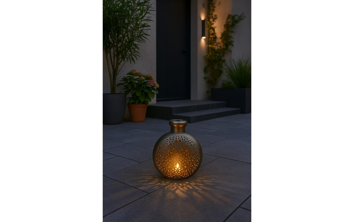 H. F. Windlicht Ornament Eisen, 40x32x48 cm