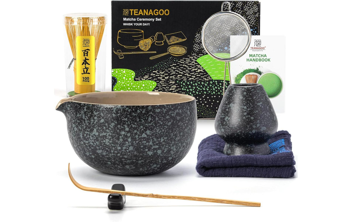 Teanagoo Matcha-Set, 7teilig Obsidian mit Ausgiesschale