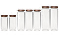 COCON Vorratsdose rund 1500, 1300, 700 KIT Glas,  Deckel Akazie