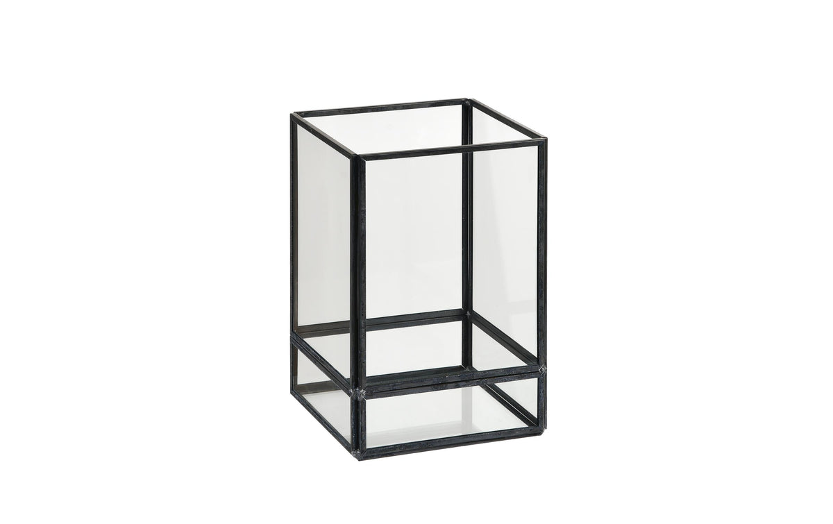 Duni Kerzenhalter Capella Schwarz/Glas 10x10x15cm