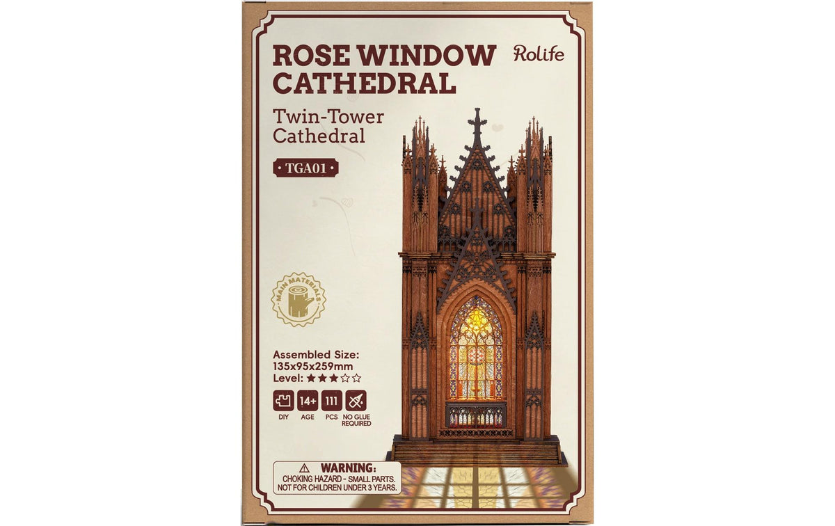 Rolife Twin-Tower Cathedral 111-teiliges 3D-Modell mit Beleuchtung