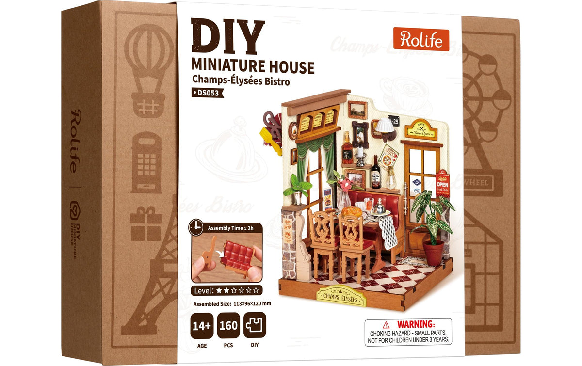 Rolife Champs-Élysées Bistro 60-teiliges DIY-Modell im Massstab 1:28