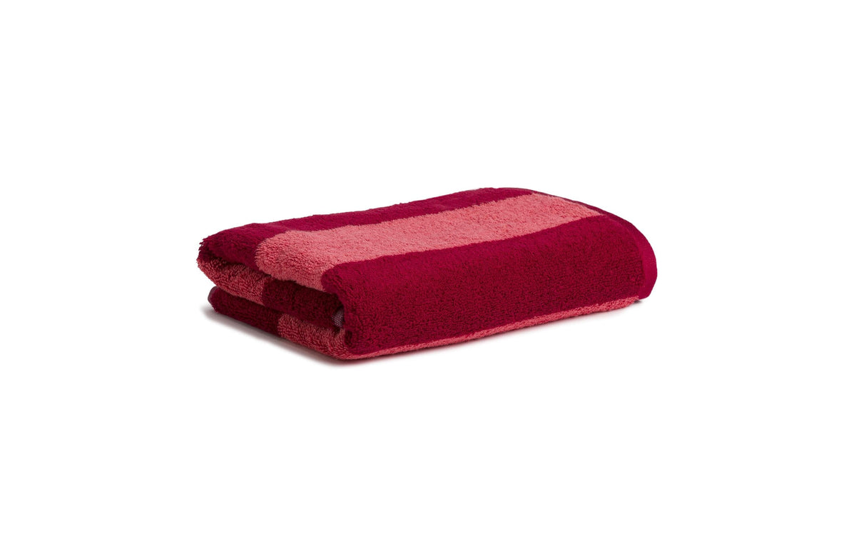 Möve Handtuch SUWU Blockstr. Doublef. 50 x 100 cm, Ruby/Coral