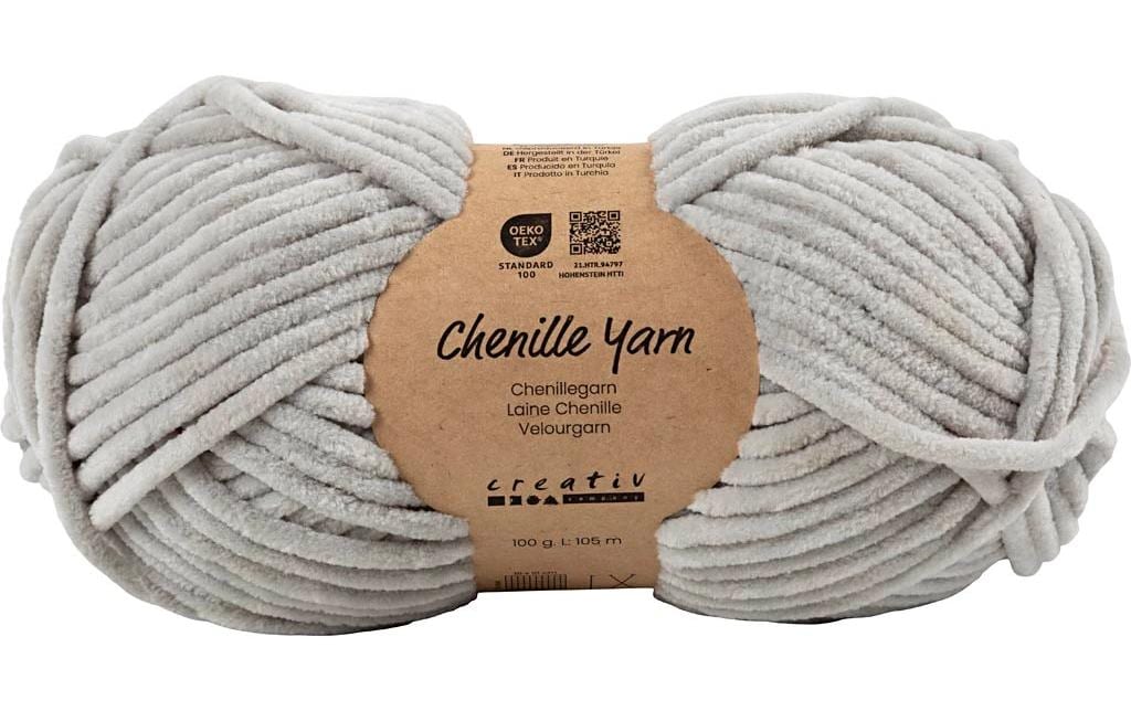 Creativ Company Veloursgarn Polyester grau 105 m Nadelstärke 5-6