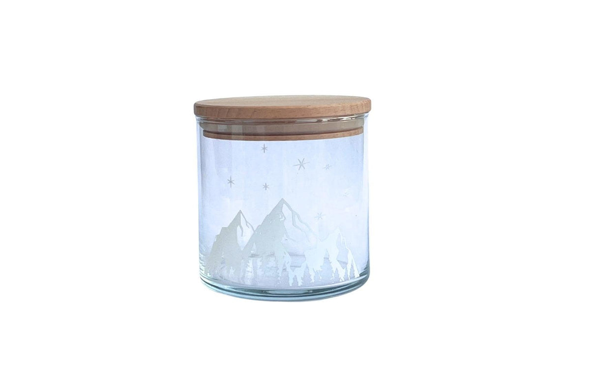 Wunderle Glasdose Berge H 10,7cm, D 10,5cm, 530ml Volumen