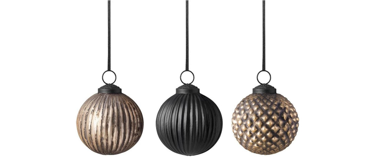 Villeroy & Boch Christmas Kugeln 3tlg. gold/schwarz
