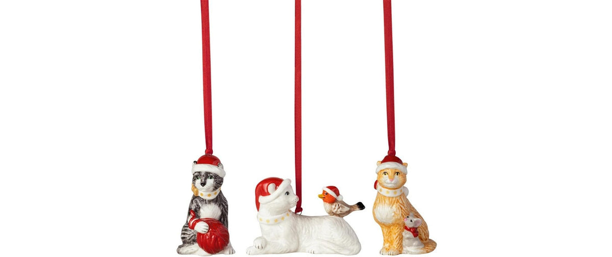 Villeroy & Boch Weihnachtskugeln Katzen Set 3-tlg. Nostalgie Ornaments