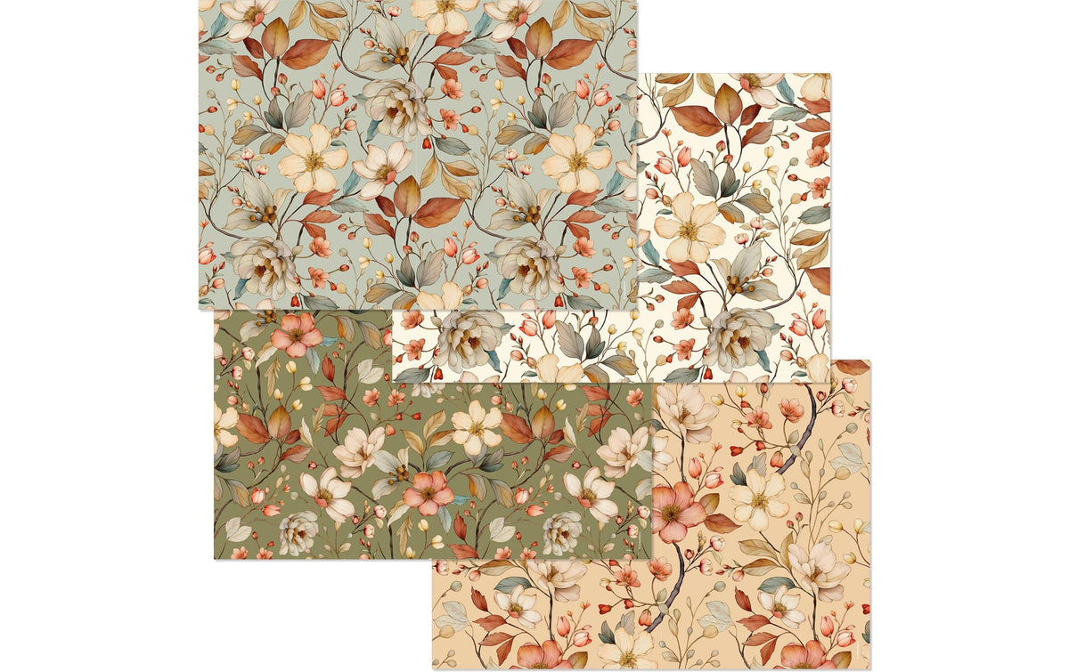 Trendform Papiertischset FLORAL AUTUMN 4 Sujets à 12 Blatt