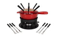Nouvel Fondue - Set "two in one", rot schwarz, 16-teilig