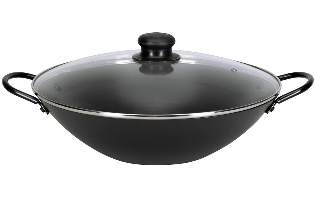 Nouvel Wok, Stahl, Ø 35 cm, mit 2 Griffen lasdeckel