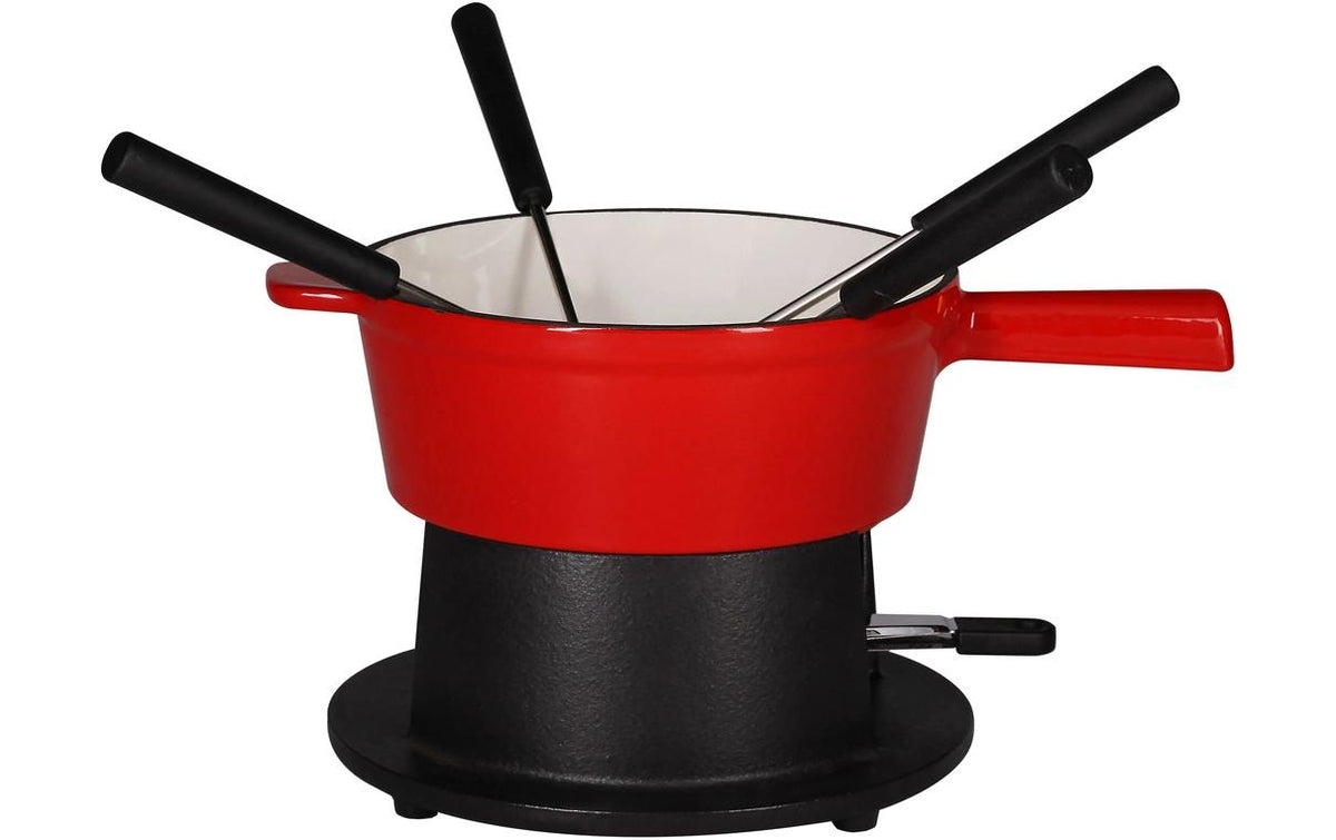 Nouvel Käsefondue - Set, Guss "Tradition" 7-teilig, rot