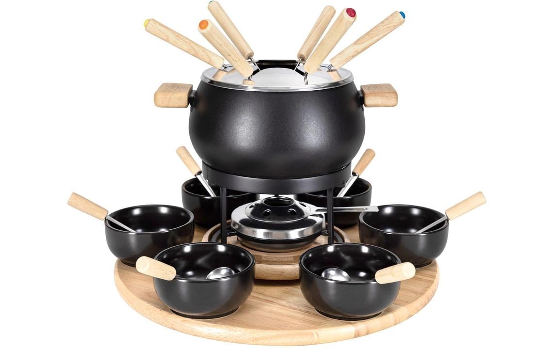 Nouvel Fondue - Set "Mila", für Gemüse und Fleisch, 21-teilig, schwarz