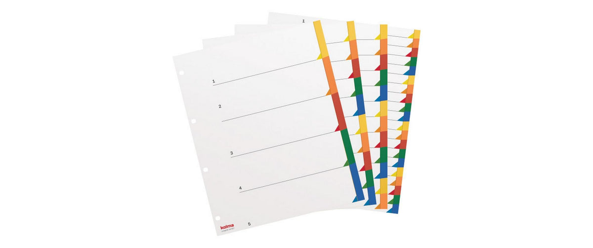 Kolma Register A4 XL strong blanko farbig, 12 teilig