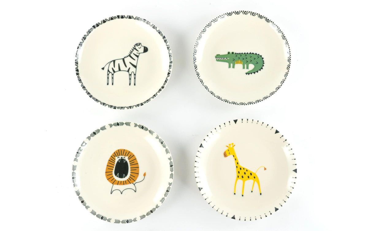CreaTable Safari Tellerset 21 cm 4-tlg. Steinzeug