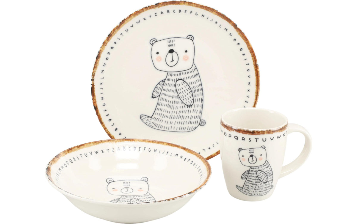 CreaTable Freunde des Waldes Bär Kinder Set 3-tlg. Steinzeug