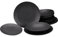 CreaTable Vesuvio Black Tellerset 12-tlg. Steinzeug