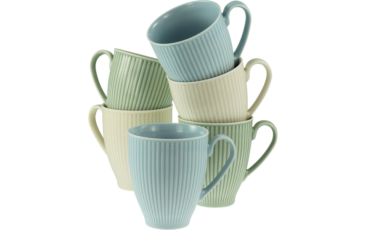 CreaTable Valencia Pastell Kaffeebecherset 6-tlg. Porzellan