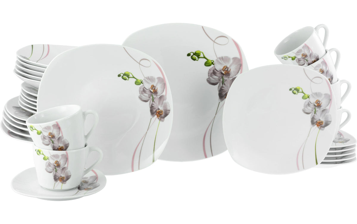 CreaTable Square Orchidee Kombiservice 30-tlg. Porzellan